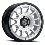 ICON Alloys Rancho 20x9 / 6x135 / 16mm / 5.625in BS Silver Machined w/ Gloss Black Lip Wheel