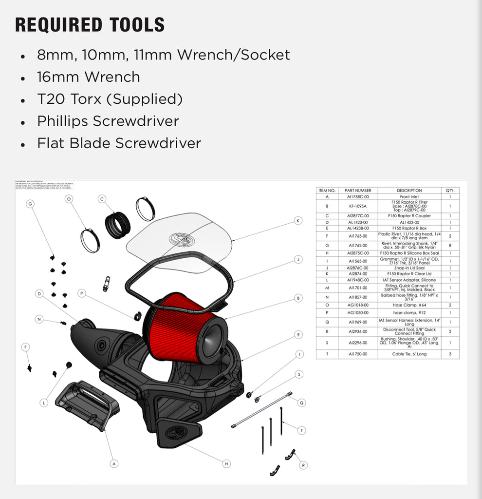 S&B 2023-2024 Raptor R V8 5.2L Cold Air Intake