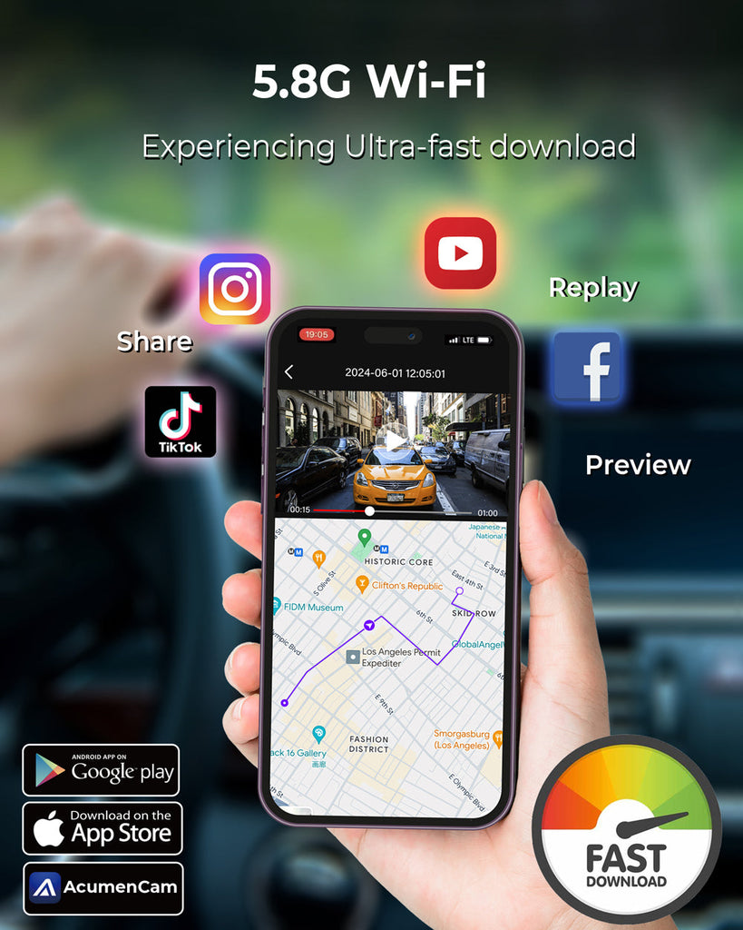 ACUMEN M4 Mirror Dash Cam Quad Channel