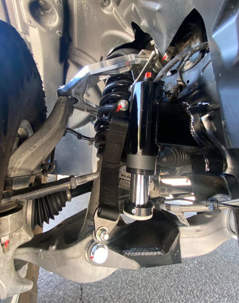 FOUTZ MOTORSPORTS 2021-2024 RAM TRX FRONT BUMP STOP & LIMIT STRAP KIT - STOCK LOWER ARM - CARBON PIN TOP SHOCKS