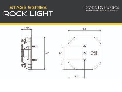 Diode Dynamics Stage Series Rock Light Surface Mount Adapter Kit (one)