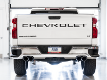 Load image into Gallery viewer, AWE Tuning 4th Gen GM 1500 5.3L 0FG Cat-Back Split Rear Exit (w/ Bumper Cutouts) - Quad Chrome Tips