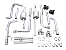Load image into Gallery viewer, AWE Tuning 4th Gen GM 1500 6.2L 0FG Cat-Back Split Rear Exit (w/ Bumper Cutouts) - Quad Diamond Tips