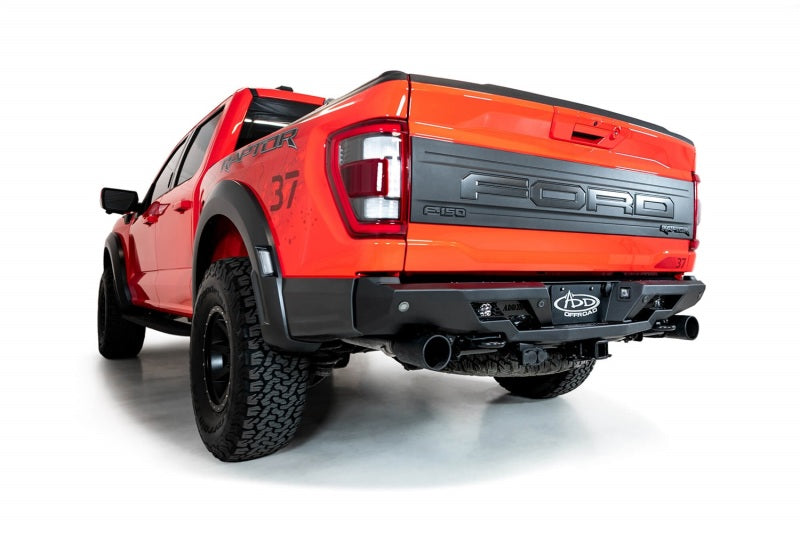 OPEN BOX (WILL ONLY) 2022+ Ford Raptor Stealth Fighter R Bumper w/ 2 Cube Lights - Hammer Black