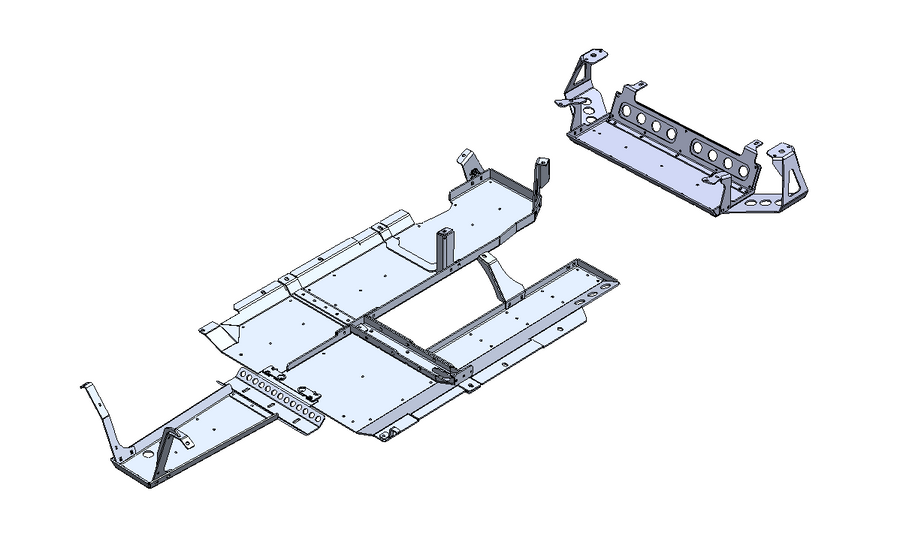 NEXT VENTURE MOTORSPORTS JLU ALUMINUM BELLY SKIDS - 392 HEMI CAST BARE