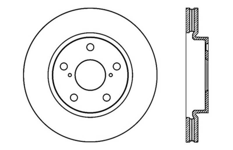 StopTech SportStop 10 Lexus HS 250h / 08-09 Scion xB Slotted & Drilled Right Front Rotor